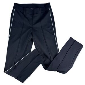 Cambio Piped Side Stripe Pintuck Trousers Black 28 Women Tech Stretch Pants